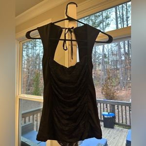 Black BEBE Open Back Tank Top